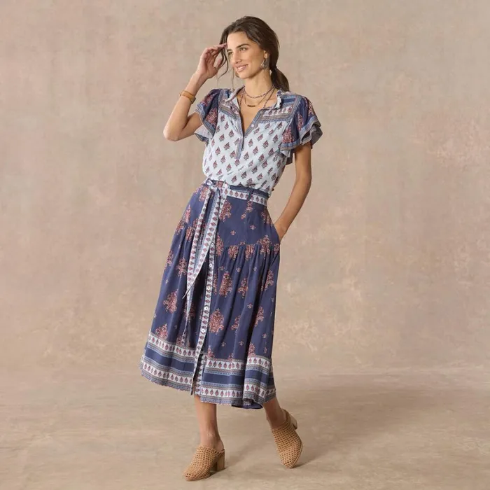 Women Folklore Ruffle Shirt Petite Navy Sundance Catalog Petite Styles Women Folklore Ruffle Shirt Petite Navy Sundance Catalog Petite Styles