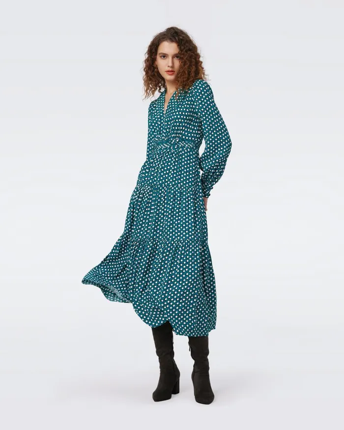 Women Gil Dress Tiny Curtain Call Green DVF Dresses