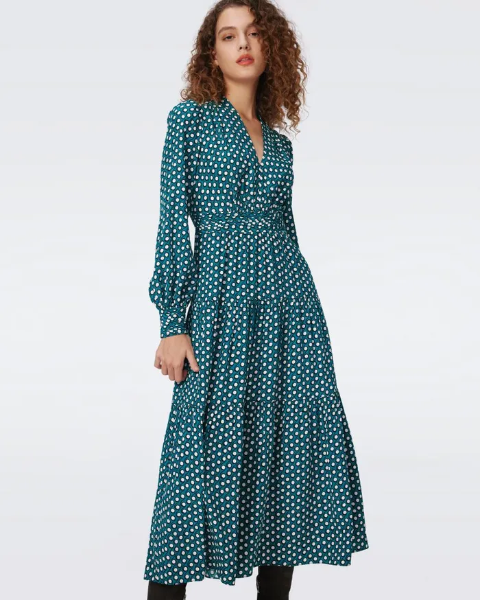 Women Gil Dress Tiny Curtain Call Green DVF Dresses