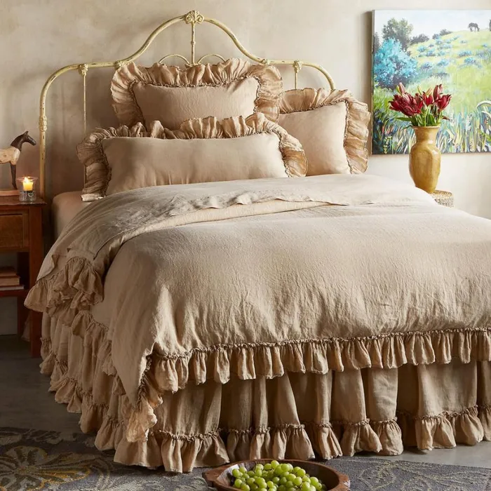 Women Gossamer Linen Ruffle Duvet Cover Cloud Sundance Catalog Bedding and Bath Women Gossamer Linen Ruffle Duvet Cover Cloud Sundance Catalog Bedding and Bath