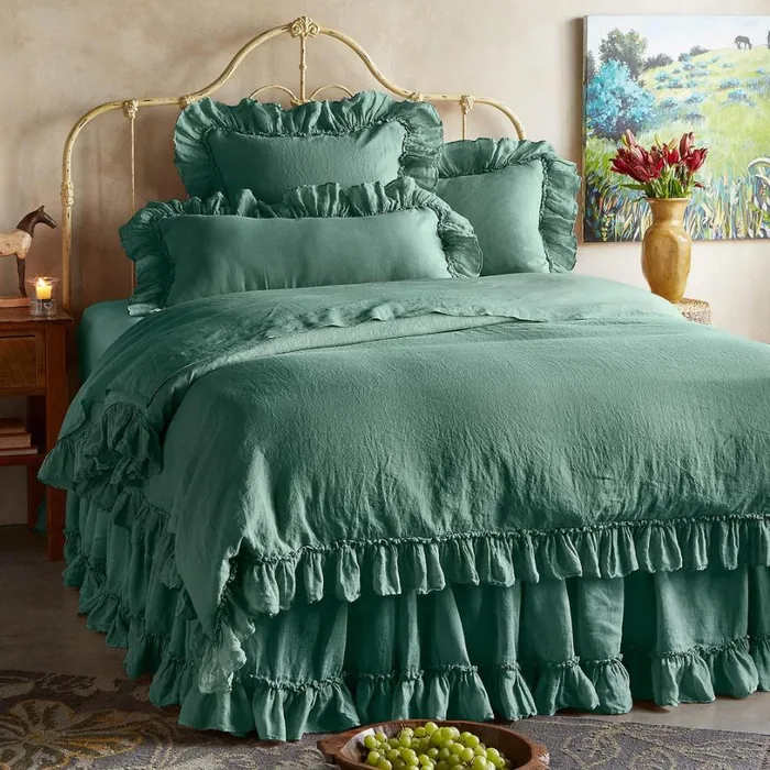 Women Gossamer Linen Ruffle Duvet Cover Cloud Sundance Catalog Bedding and Bath Women Gossamer Linen Ruffle Duvet Cover Cloud Sundance Catalog Bedding and Bath
