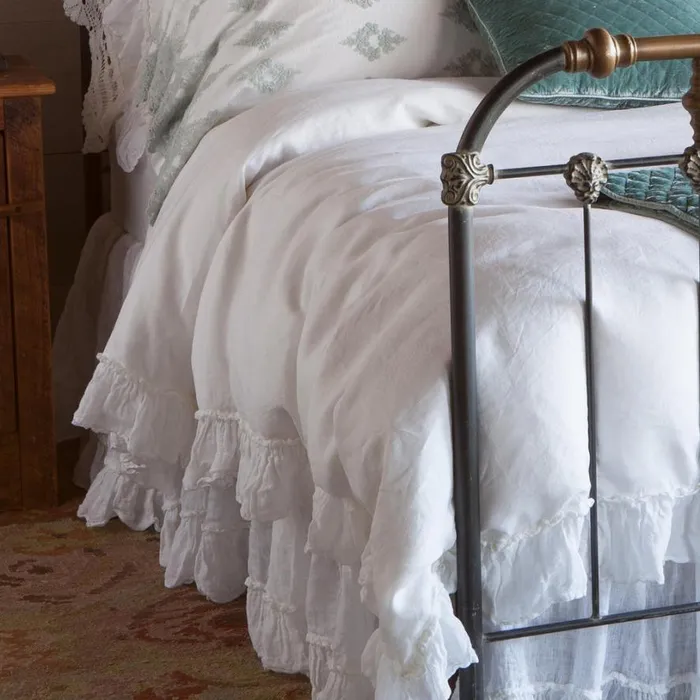 Women Gossamer Linen Ruffle Duvet Cover Cloud Sundance Catalog Bedding and Bath Women Gossamer Linen Ruffle Duvet Cover Cloud Sundance Catalog Bedding and Bath