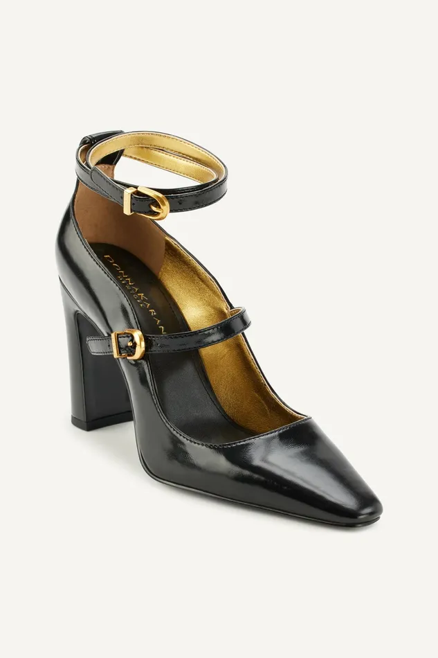 Women Heels And Wedges Donna Karan PRYCE STRAPPY HIGH PUMP HEEL Black