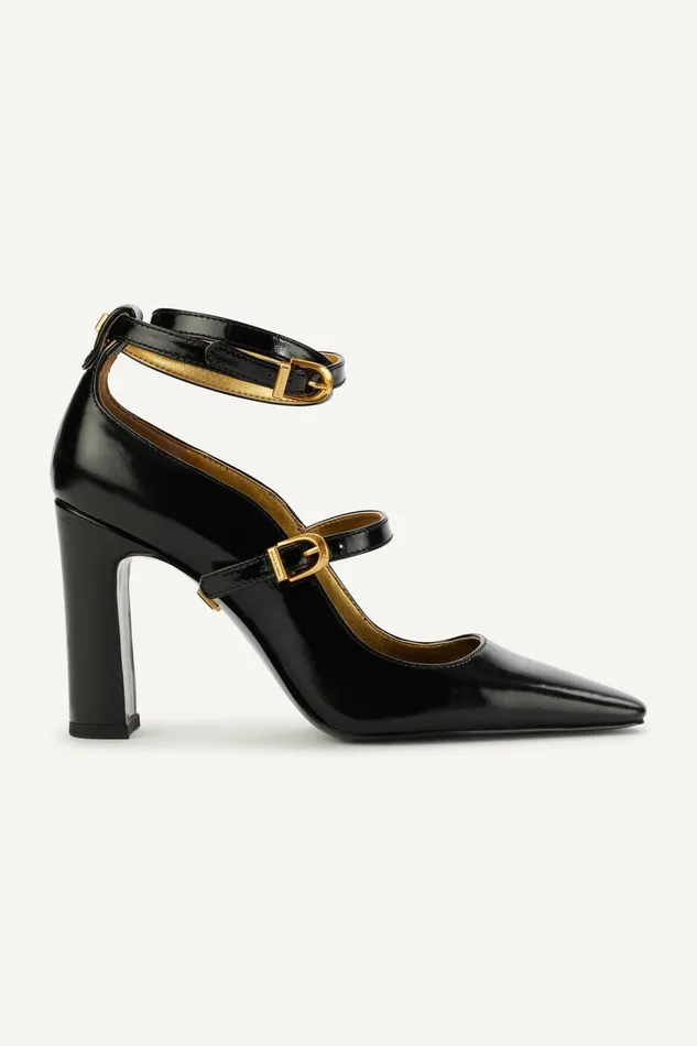 Women Heels And Wedges Donna Karan PRYCE STRAPPY HIGH PUMP HEEL Black