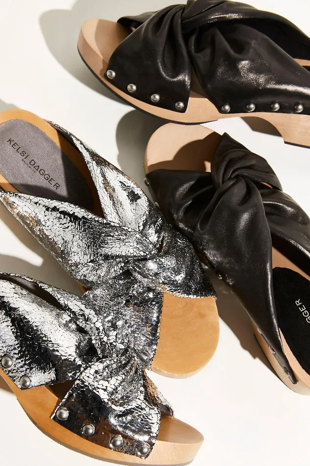 Women Heels Wedges Free People Lyric Studded Clogs Black