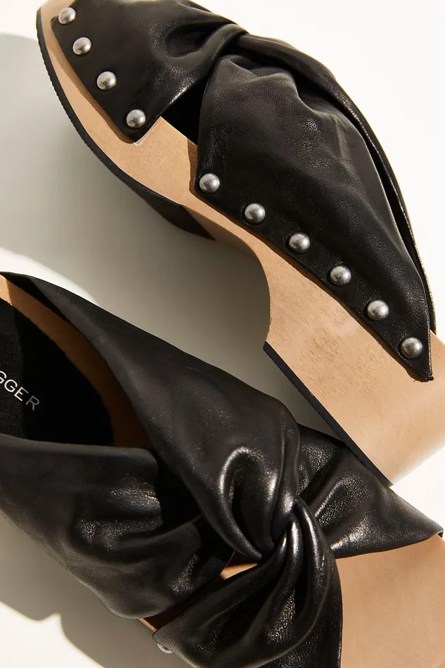 Women Heels Wedges Free People Lyric Studded Clogs Black