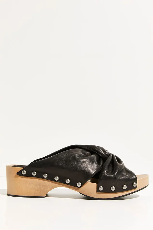 Women Heels Wedges Free People Lyric Studded Clogs Black