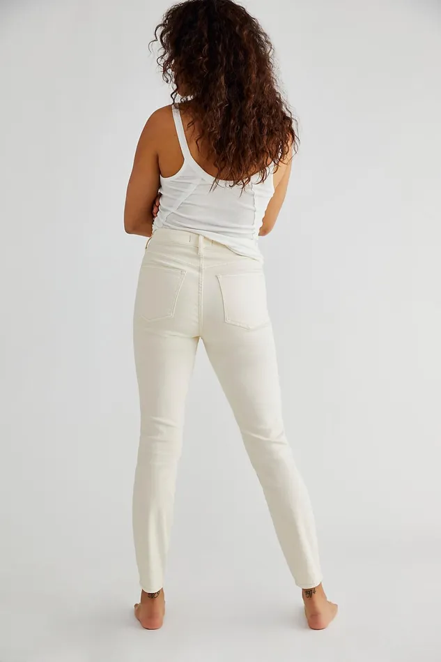 Women HighRise Jeans Free People CRVY HighRise Super Skinny Jeans Pearl