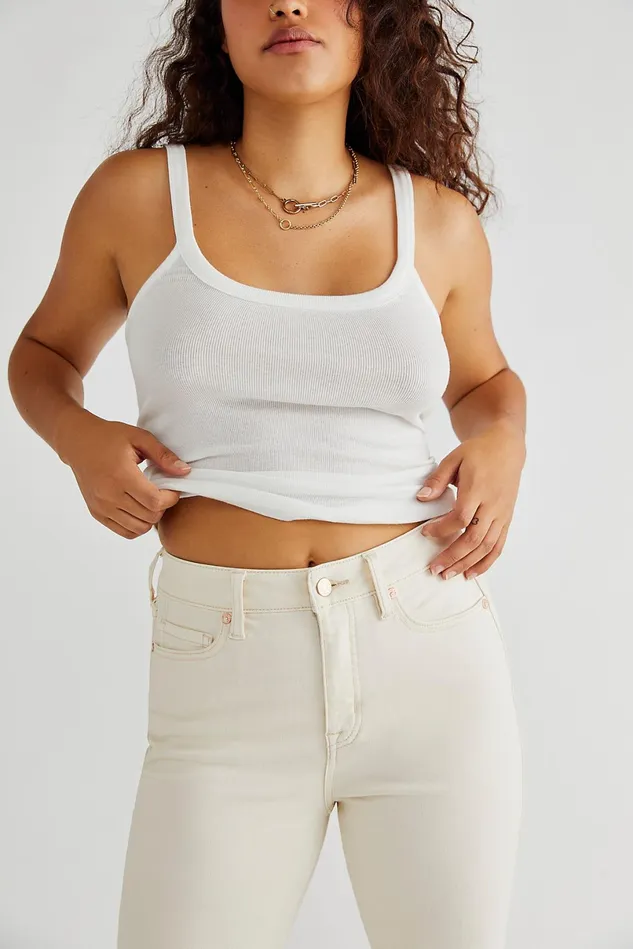 Women HighRise Jeans Free People CRVY HighRise Super Skinny Jeans Pearl