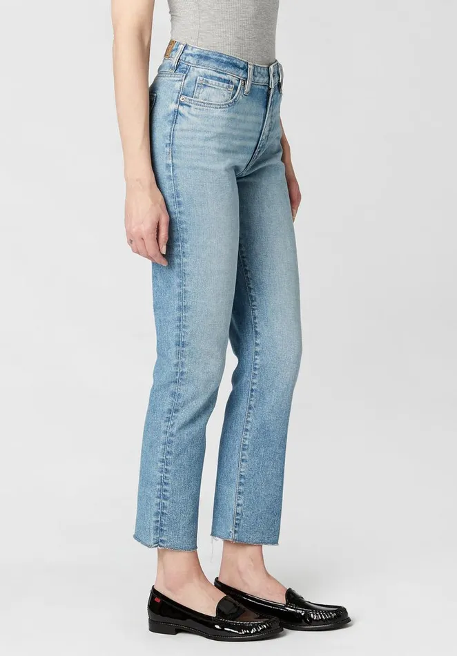 Women High Rise Straight Jayden Vintage Wash Jeans Indigo Buffalo David Bitton Straight Leg