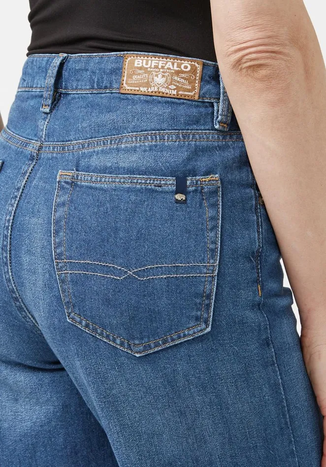 Women High Rise Wide Leg Addie Antique Jeans Indigo Buffalo David Bitton Wide and Balloon Leg