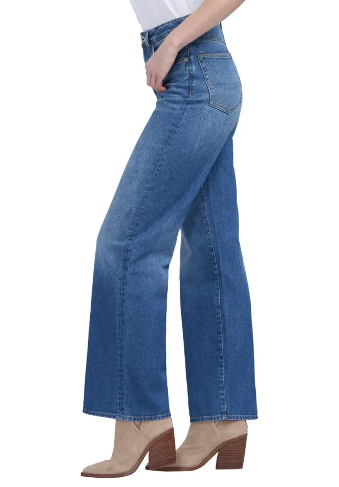 Women High Rise Wide Leg Addie Antique Jeans Indigo Buffalo David Bitton Wide and Balloon Leg