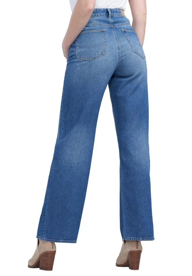 Women High Rise Wide Leg Addie Antique Jeans Indigo Buffalo David Bitton Wide and Balloon Leg