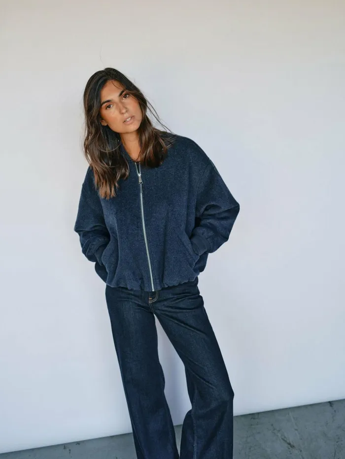 Women Jackets and Coats MOS MOSH MMDumont Bomber Wool Jacket Salute Navy
