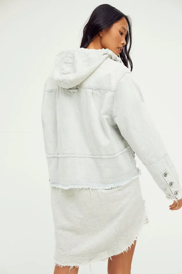 Women Jackets Free People Okinawa Denim Duster Double Down Wash