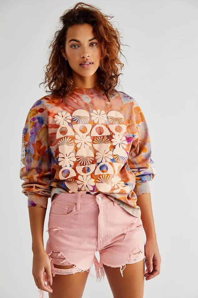 Women Jean Shorts Free People Nic Mid Rise Garment Dyed Shorts Rose