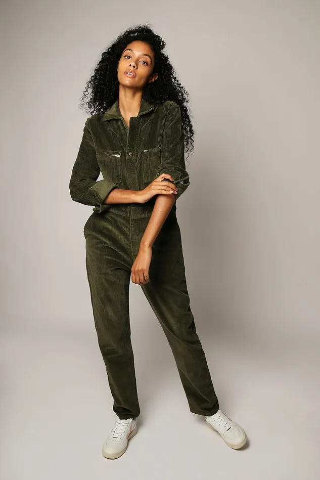 Women Jeans Free People Lee Cord Unionall Olive Night