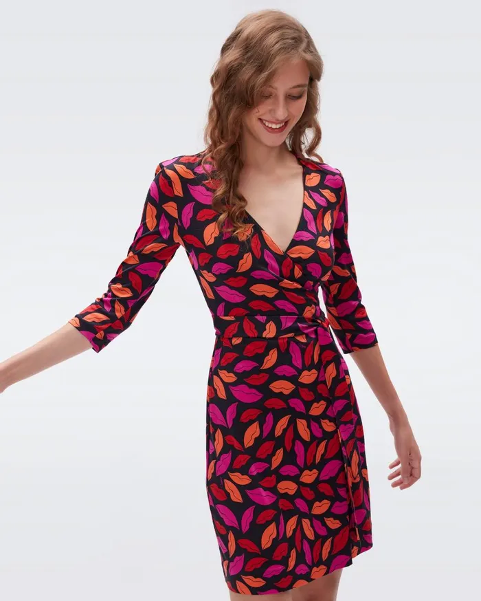 Women Julian Silk Jersey Wrap Dress Midnight Kiss Multi DVF Dresses Women Julian Silk Jersey Wrap Dress Midnight Kiss Multi DVF Dresses