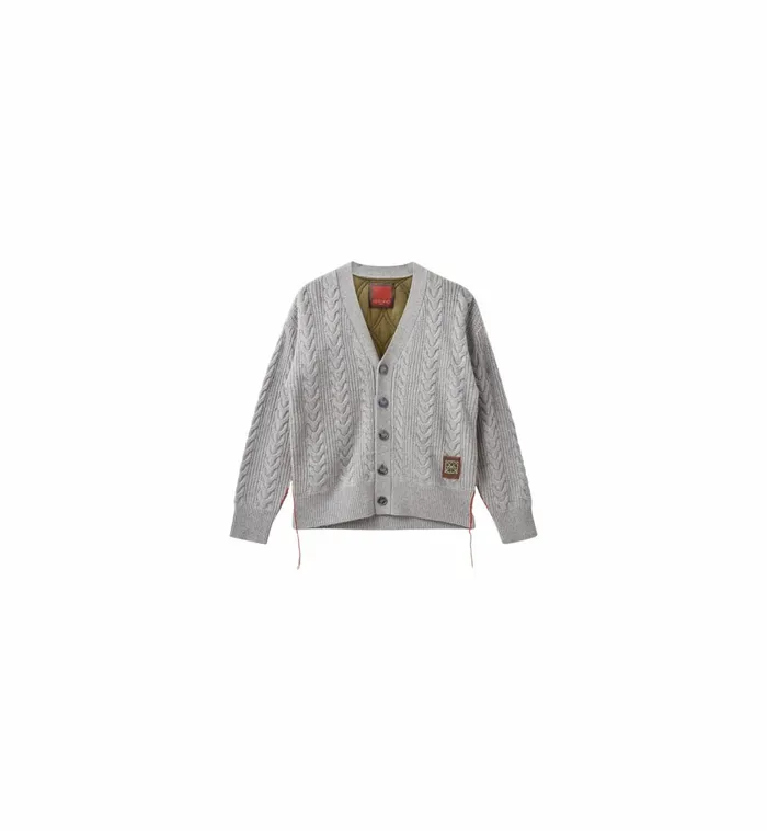 Women Knits MOS MOSH MMHRich Quilt Cardigan 8211 HEYANNO Grey Melange