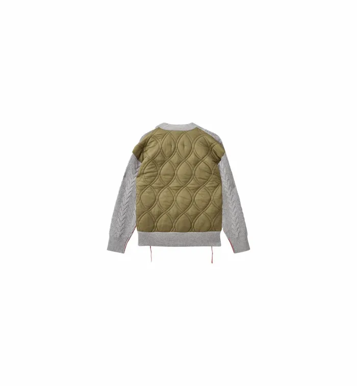 Women Knits MOS MOSH MMHRich Quilt Cardigan 8211 HEYANNO Grey Melange