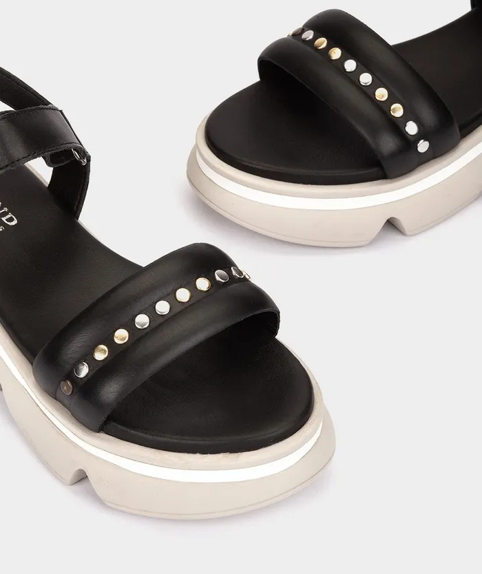 Women Lacedonia Black 8211 Flat Sandals Pedro Miralles