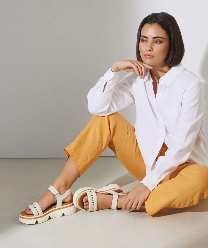 Women Lacedonia White 8211 Flat Sandals Pedro Miralles