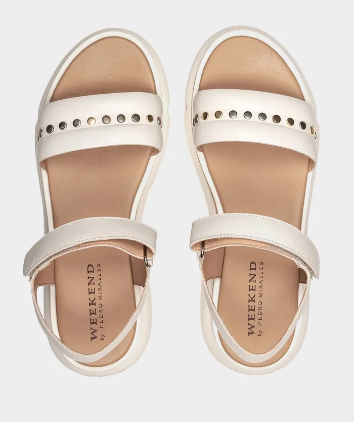 Women Lacedonia White 8211 Flat Sandals Pedro Miralles