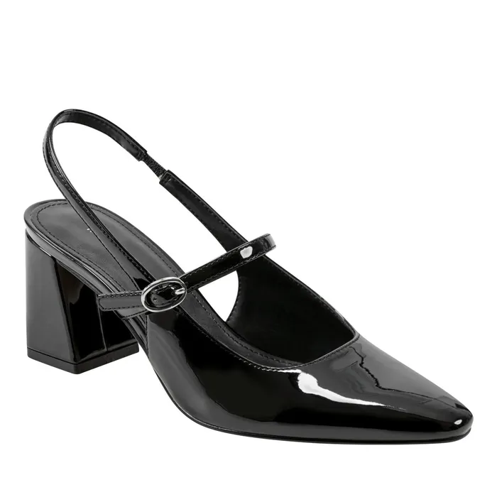 Women Lanai Slingback Pump Black Patent Marc Fisher Heels and Pumps