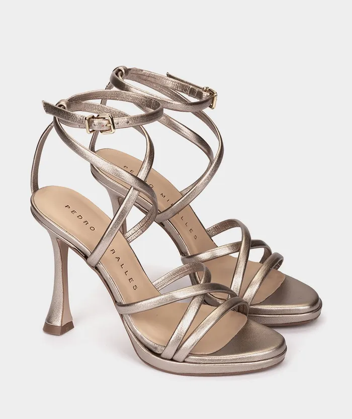 Women Las Vegas Metallic 8211 Heeled Sandals Pedro Miralles