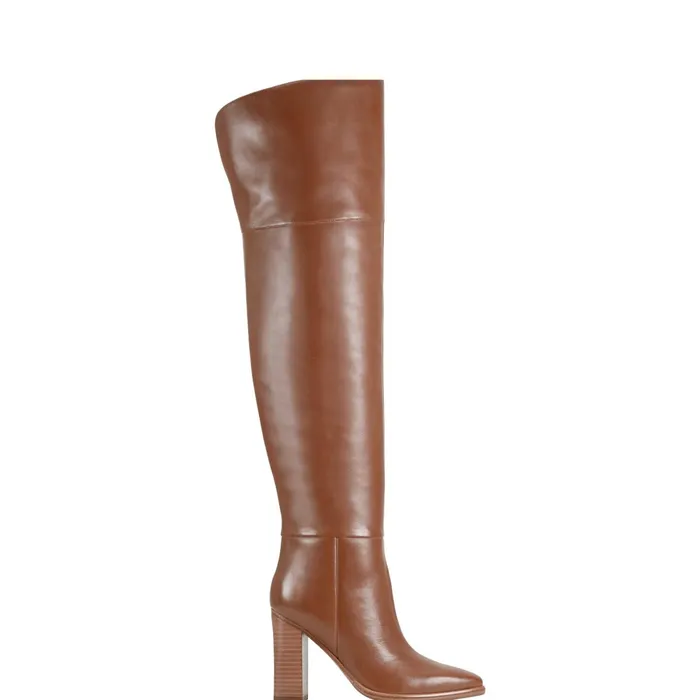 Women Lasli Over The Knee Boot Brown Leather Marc Fisher Boots and Booties