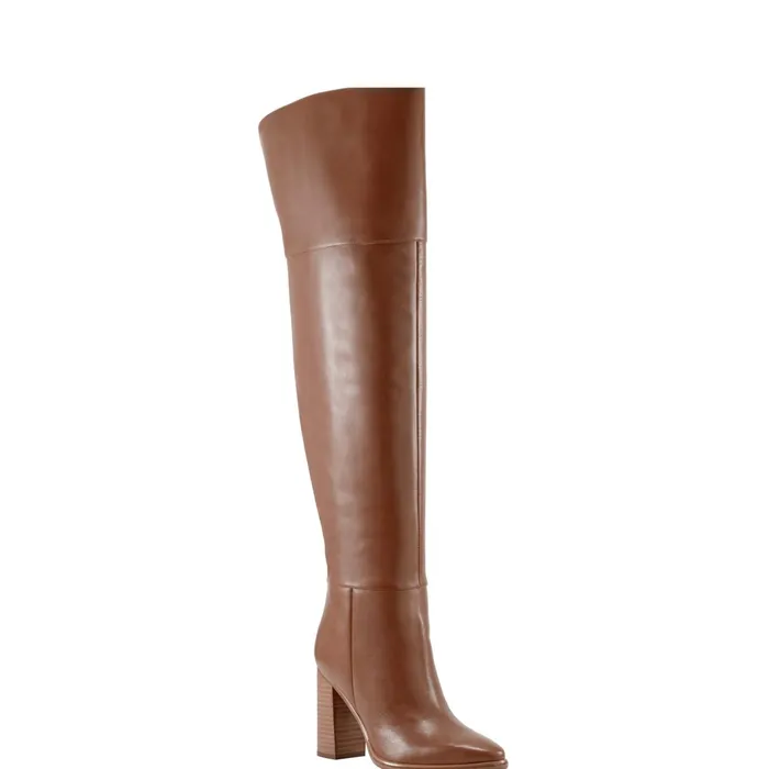 Women Lasli Over The Knee Boot Brown Leather Marc Fisher Boots and Booties