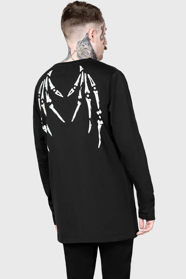 Women Long Sleeves Killstar Batbone Long Sleeve Top