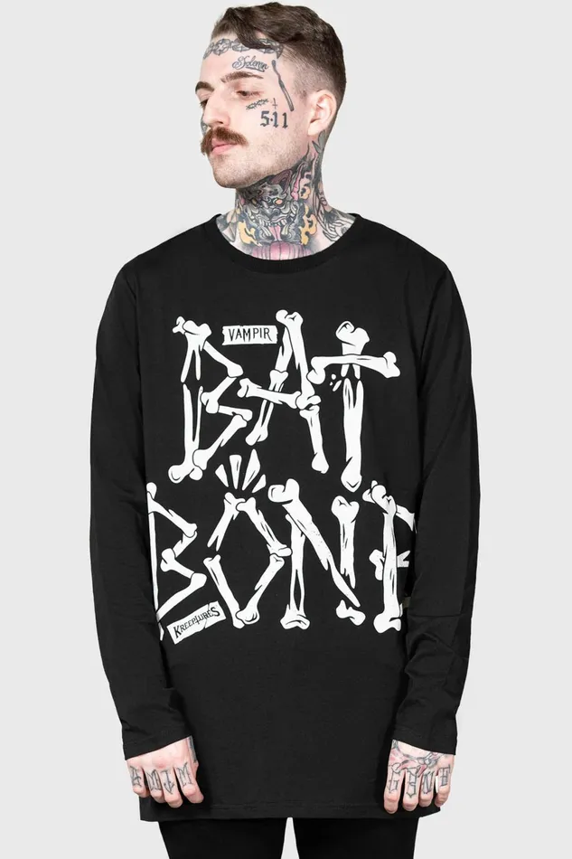 Women Long Sleeves Killstar Batbone Long Sleeve Top