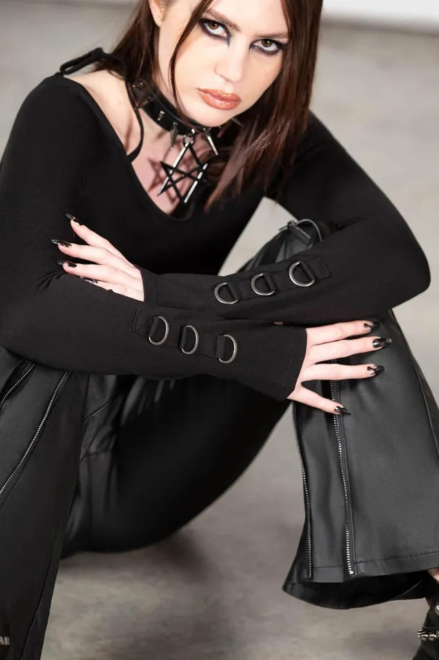 Women Long Sleeves Killstar Desolate Cold Shoulder Top