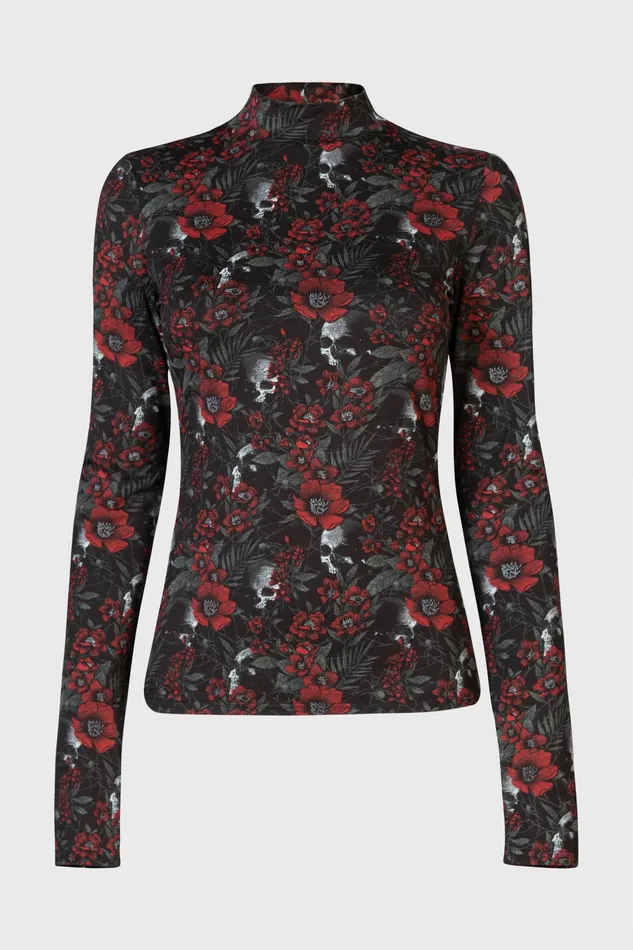 Women Long Sleeves Killstar Pitiful Petals Long Sleeve Top