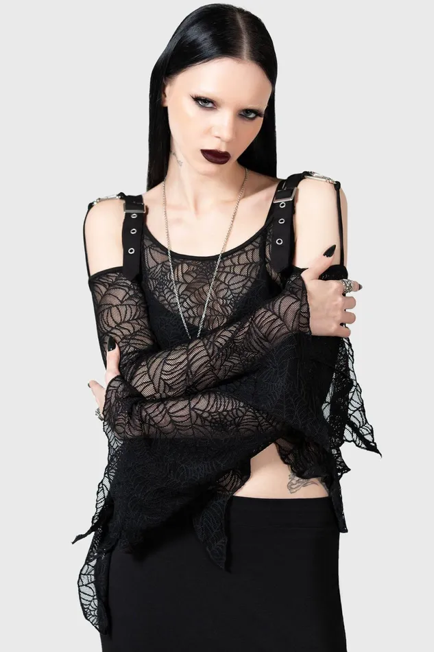 Women Long Sleeves Killstar Webstera Top