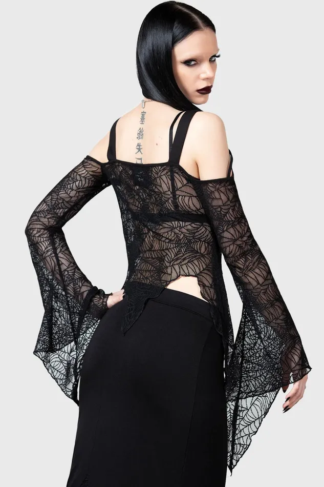 Women Long Sleeves Killstar Webstera Top