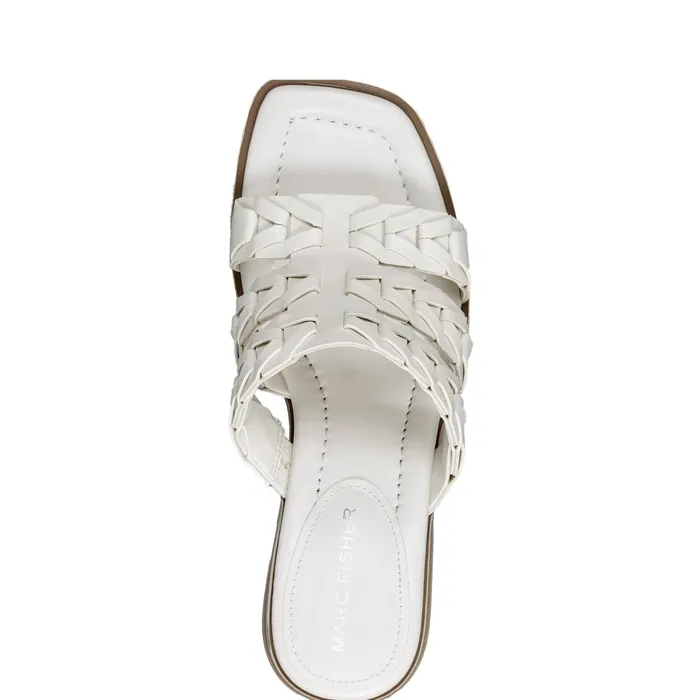 Women Melita Block Heel Sandal Ivory Marc Fisher Mules and Slides
