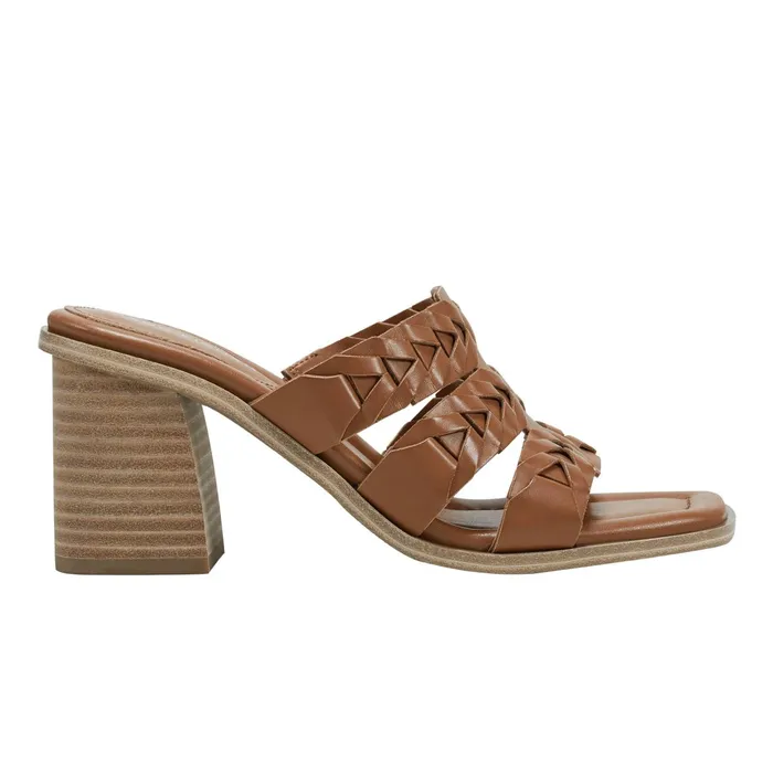 Women Melita Block Heel Sandal Medium Natural Marc Fisher Mules and Slides