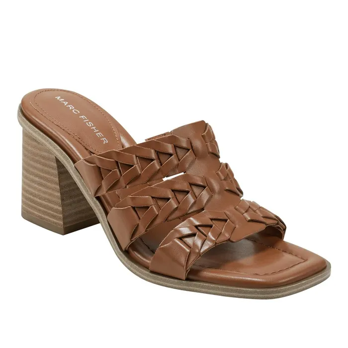 Women Melita Block Heel Sandal Medium Natural Marc Fisher Mules and Slides