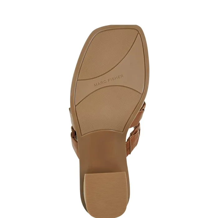 Women Melita Block Heel Sandal Medium Natural Marc Fisher Mules and Slides