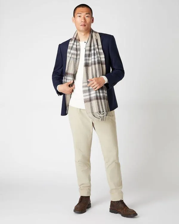 WomenMen Unisex Cashmere Check ScarfIn Cream Check Cream Check NPeal Cashmere Scarves