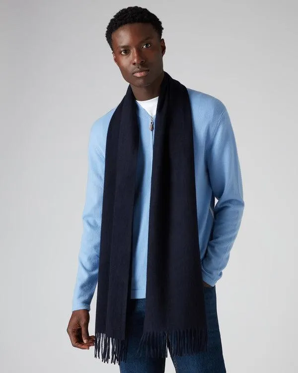 WomenMen Unisex Large Woven Cashmere ScarfIn Navy Blue Navy Blue NPeal Cashmere Scarves