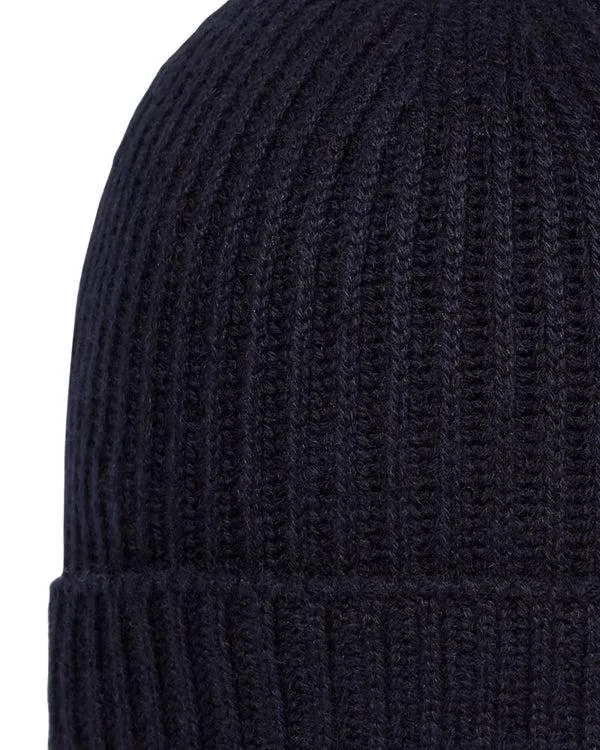 WomenMen Unisex Ribbed Cashmere HatIn Navy Blue Navy Blue NPeal Hats