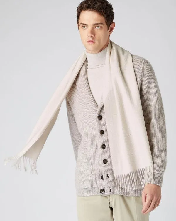 WomenMen Unisex Woven Cashmere ScarfIn Ecru White Ecru White NPeal Cashmere Scarves