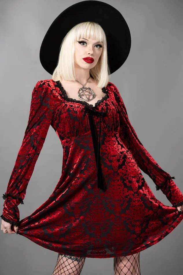 Women Mini Killstar Sitri Long Sleeve Dress