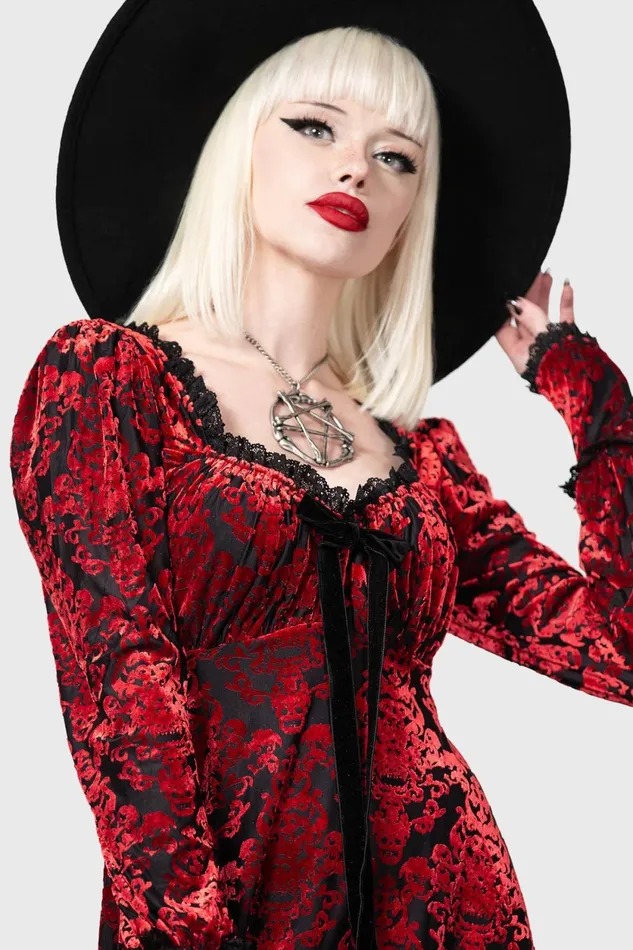 Women Mini Killstar Sitri Long Sleeve Dress