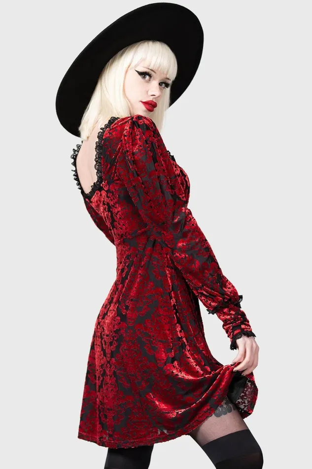 Women Mini Killstar Sitri Long Sleeve Dress