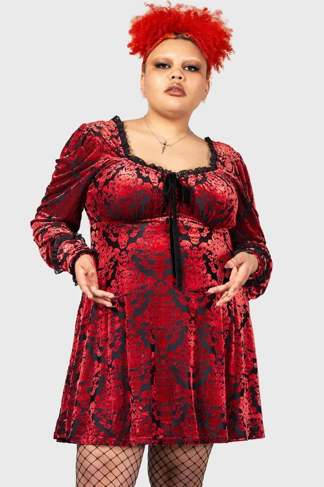 Women Mini Killstar Sitri Long Sleeve Dress