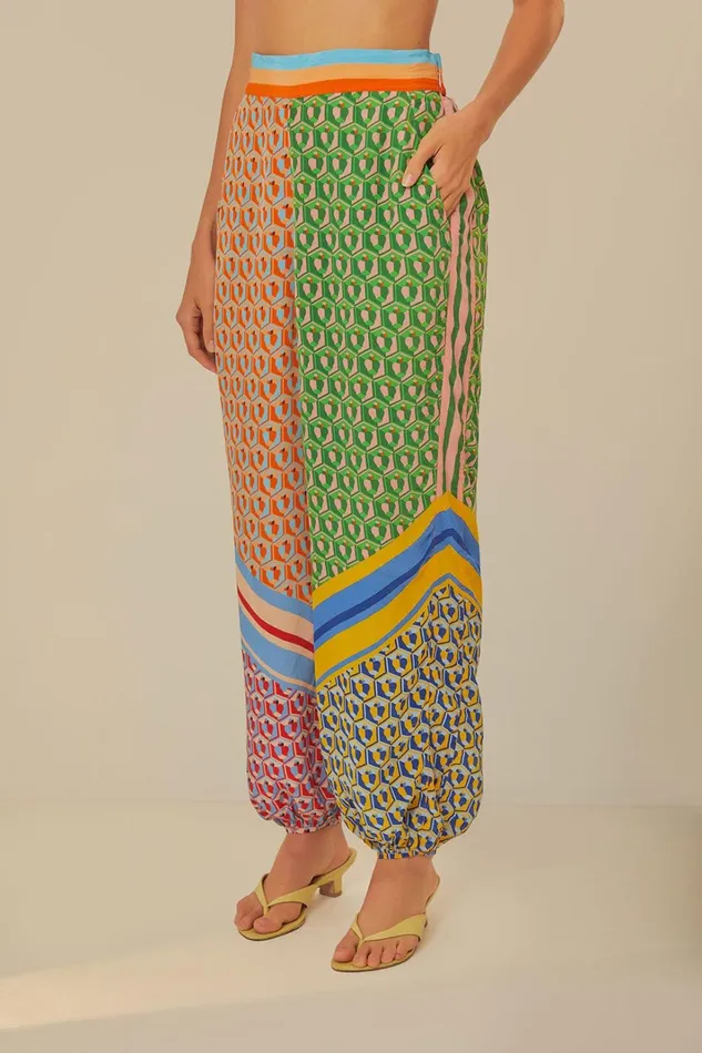 Women Mixed Cashew Scarf Pants Cashew Scarf Mix FARM Rio Pants